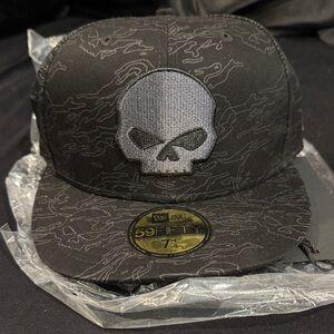 Black Harley Davidson Skull Cap